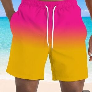 SHEIN Men's Vibrant Gradient Swim Trunks